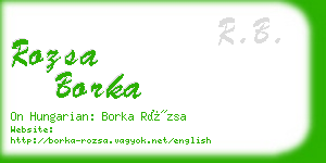rozsa borka business card